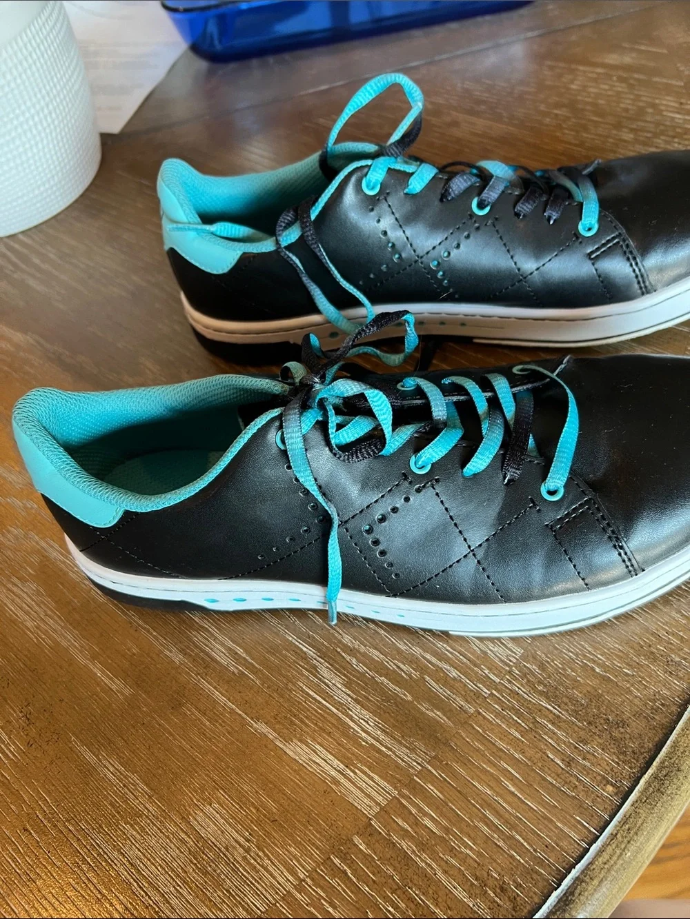 Strikeforce Women’s Black Sneakers with Teal Accents - Lightweight Casual Sho